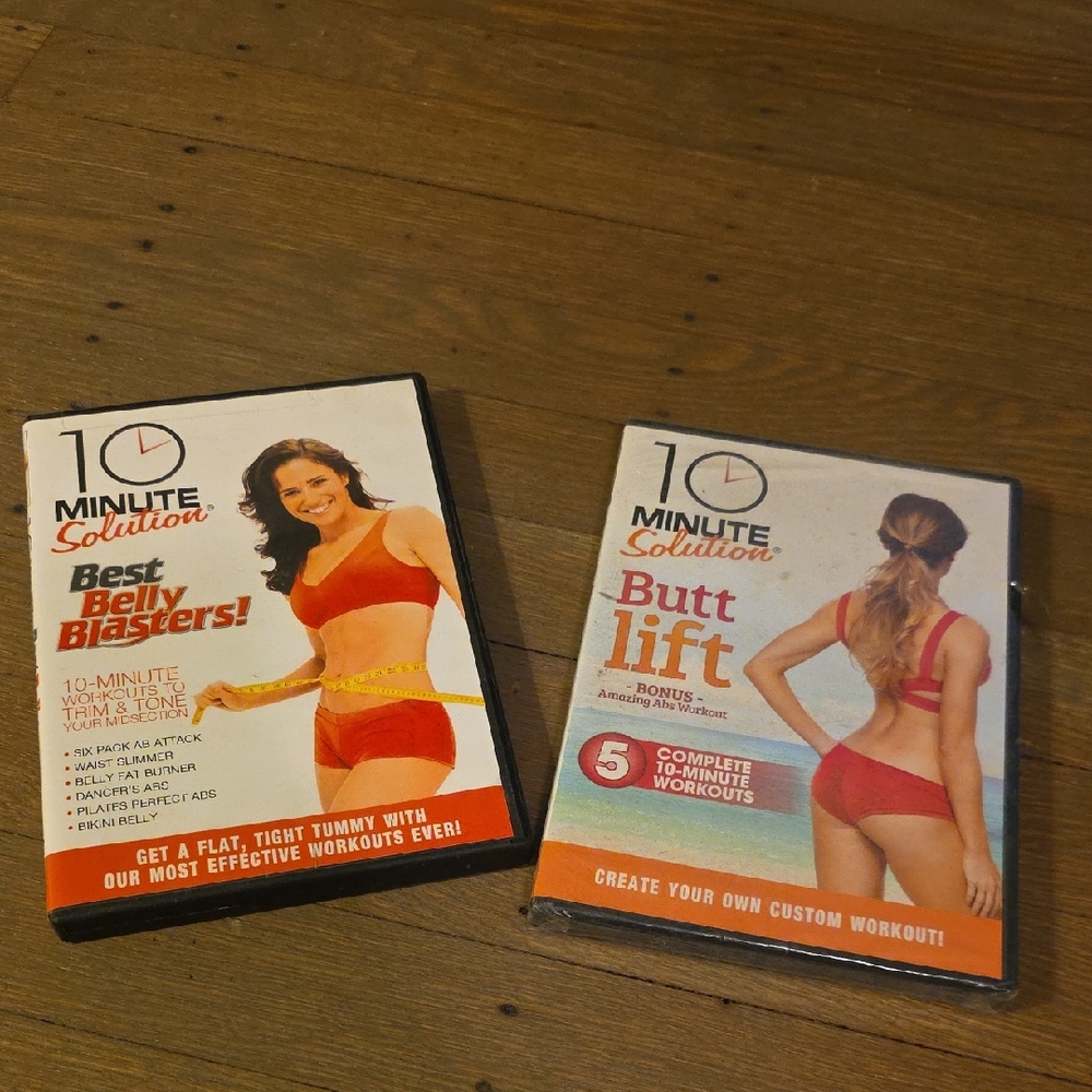 10 Minute Solution DVDs Set Of 2: Best Belly Blasters & Butt Lift (New)